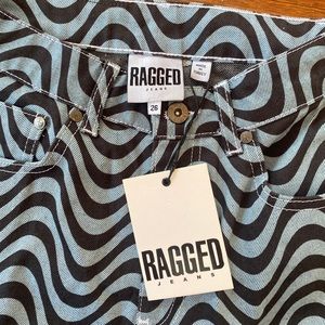 Ragged jeans size 26 new with tags never been worn funky retro print pattern